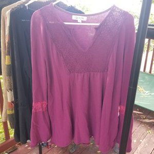 Lot of 2 XL Coffee and Cake Lace sweaters.